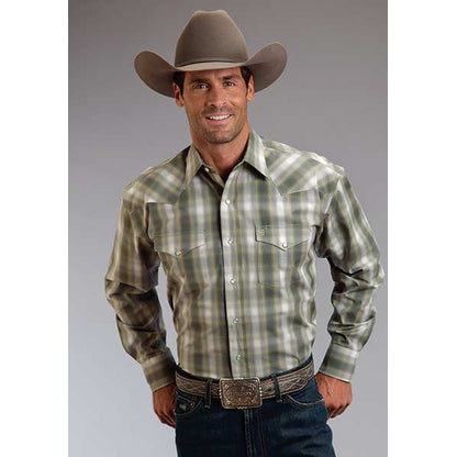Stetson Mens Summer III Willow Ombre Long Sleeve Snap Shirt