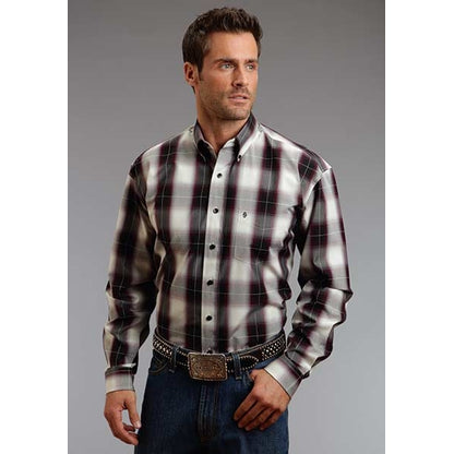 Stetson Mens Winter I Earl Ombre Long Sleeve Button Shirt