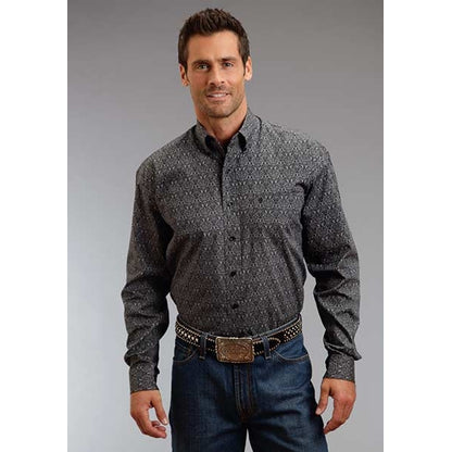 Stetson Mens Winter I Lariat Brocade Long Sleeve Button Shirt