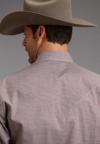 Stetson Mens Winter I Tiled Neat Long Sleeve Snap Shirt