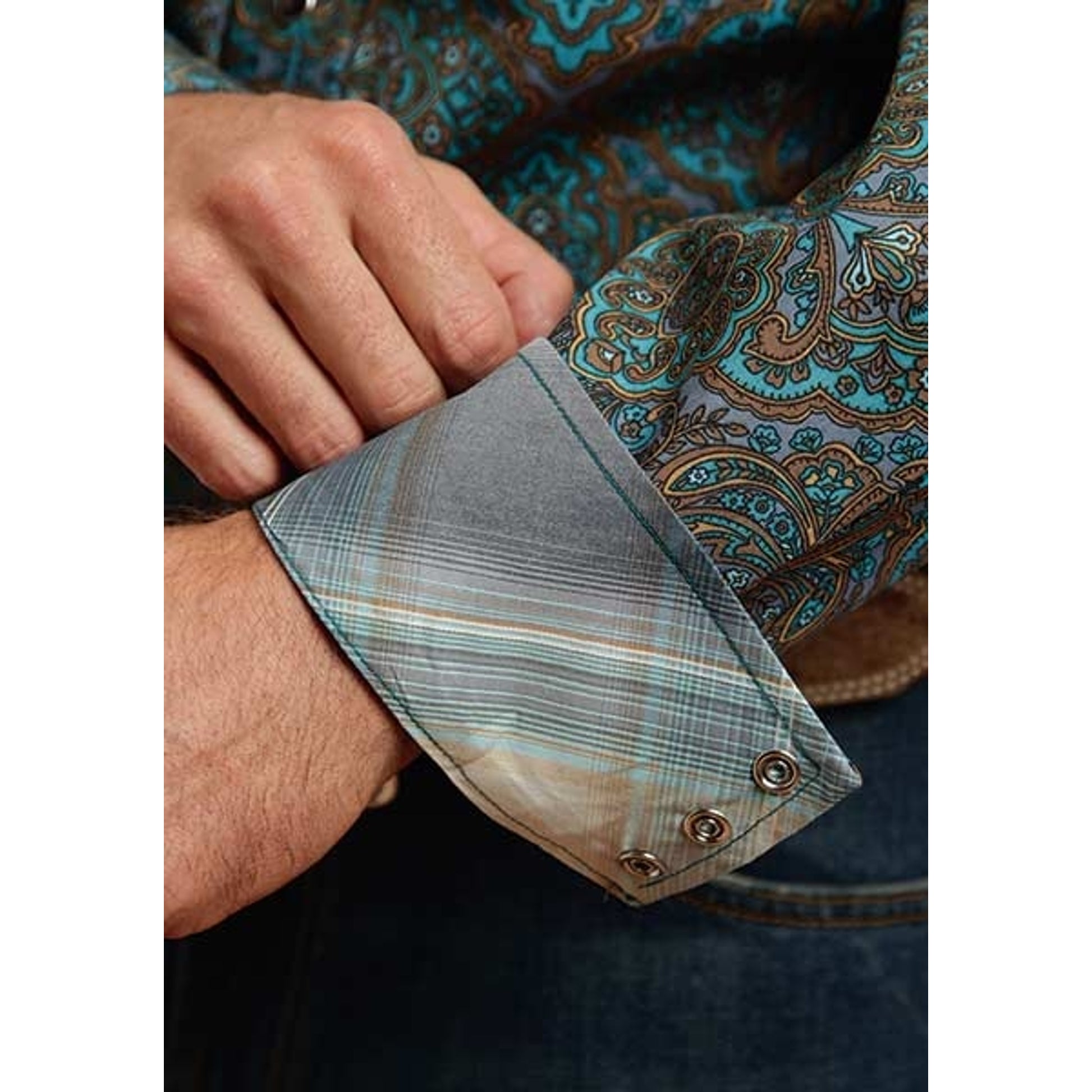 Stetson Mens Winter II Medallion Paisley Long Sleeve Snap Shirt