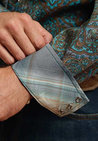 Stetson Mens Winter II Medallion Paisley Long Sleeve Snap Shirt
