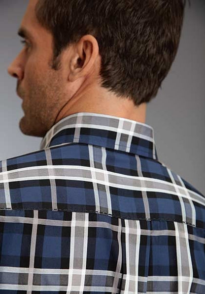 Stetson Mens Winter III Night Sky Plaid Long Sleeve Button Shirt