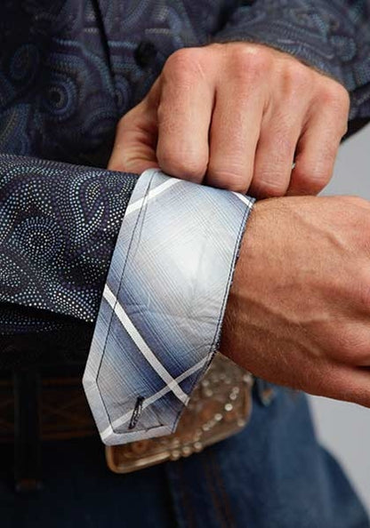 Stetson Mens Winter III Spotted Paisley Long Sleeve Button Shirt