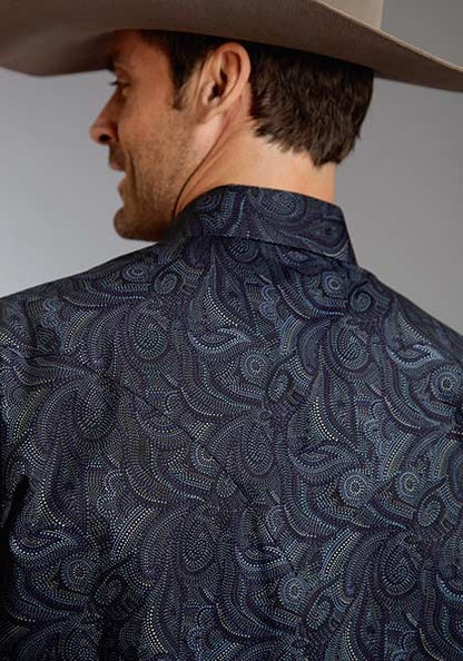 Stetson Mens Winter III Spotted Paisley Long Sleeve Snap Shirt