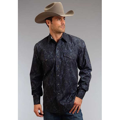 Stetson Mens Winter III Spotted Paisley Long Sleeve Snap Shirt