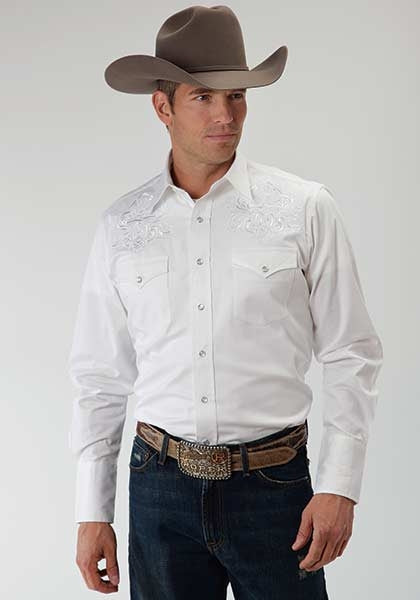 Roper Old West Mens Tonal Victorian Long Sleeve Snap Shirt