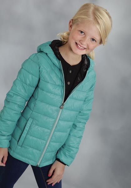 Roper Girls Parachute Crushable Down Like Jacket - Blue