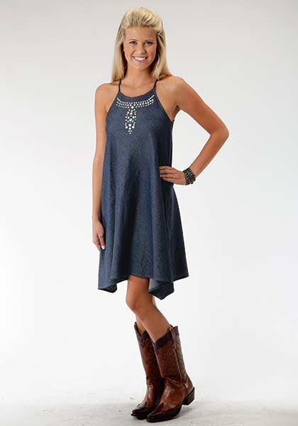 Roper Ladies Denim Sharkbite Sun Dress