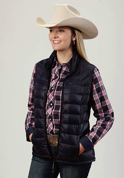 Roper Ladies Down Filled Range Gear Quilted Vest - Blue