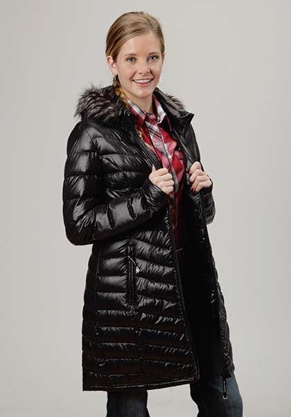 Roper Ladies Down And Feather Filled Detachable Hood Long Jacket