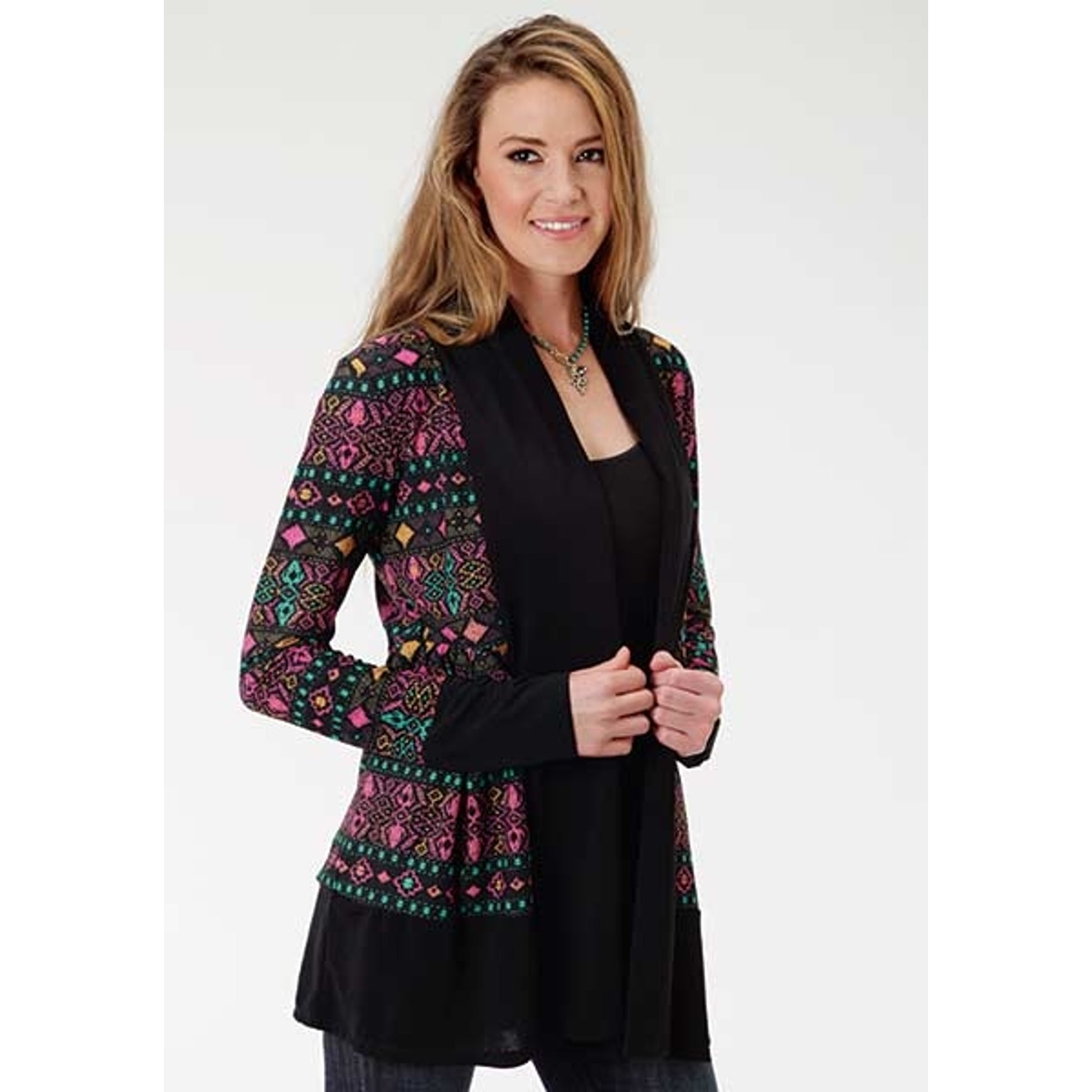 Roper Ladies Plus Size Folk Magic Spandex Jersey Cardigan