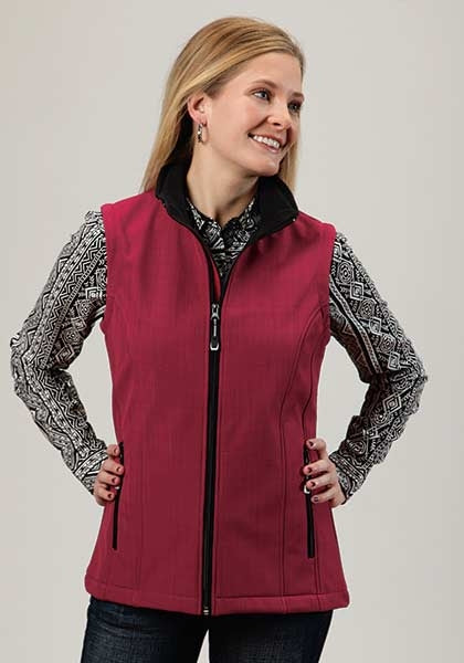 Roper Ladies Technical Lightweight Textured Softshell Vest - Pink