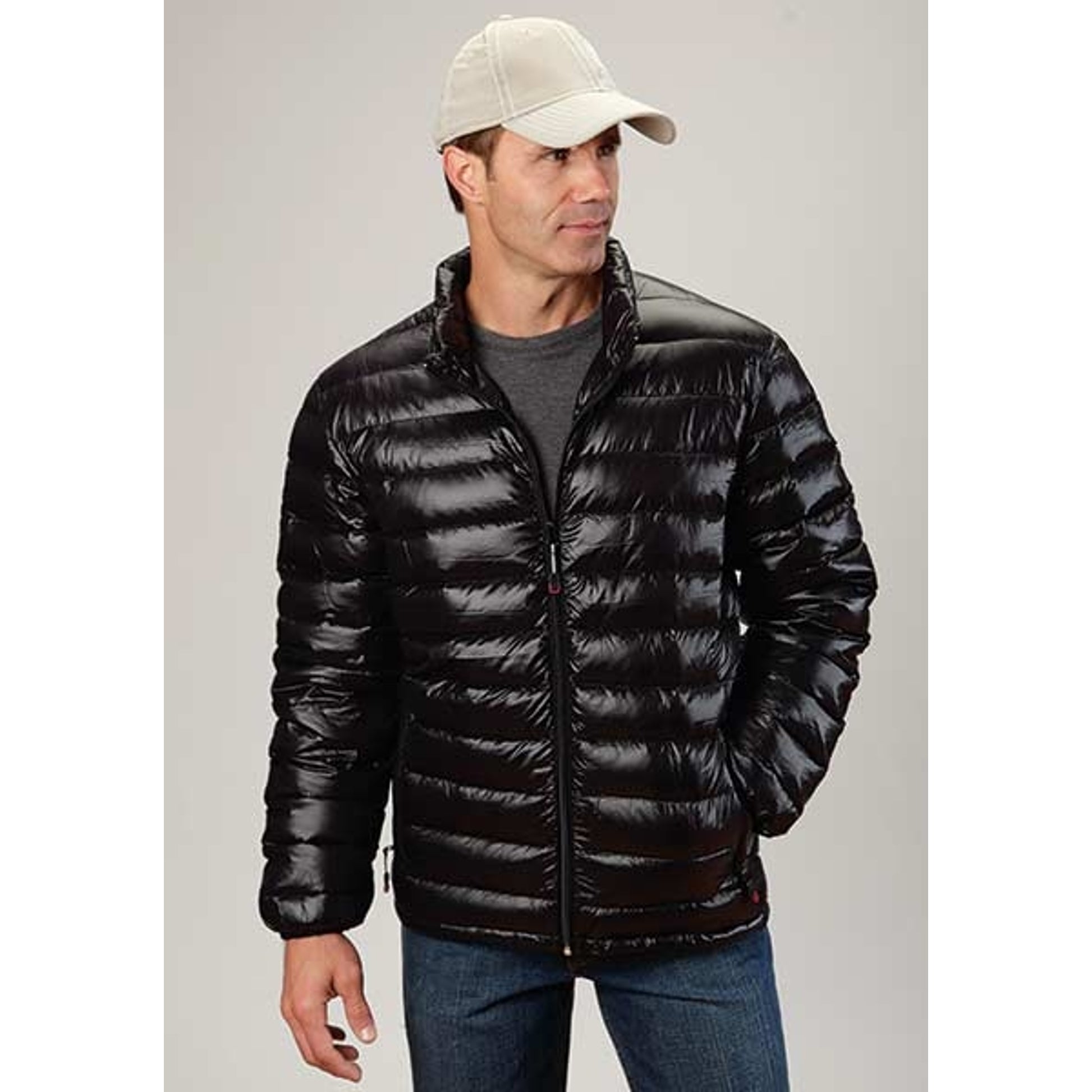 Roper Mens Lighweight Parachute Quilted Jacket - Black