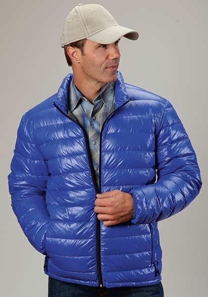Roper Mens Lighweight Parachute Quilted Jacket - Blue