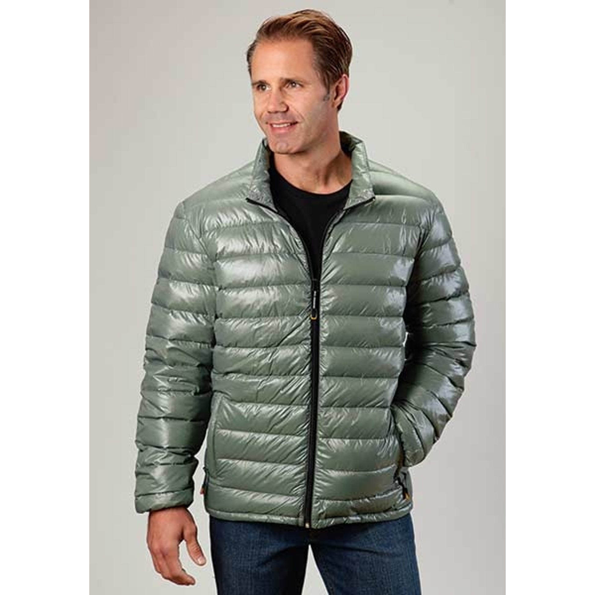 Roper Mens Lighweight Parachute Quilted Jacket - Green
