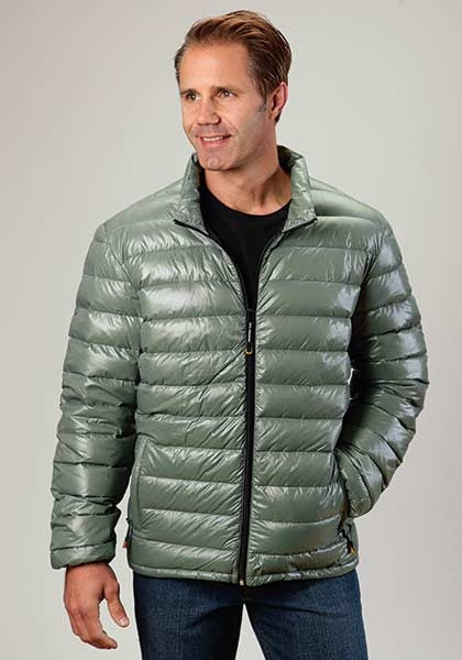 Roper Mens Lighweight Parachute Quilted Jacket - Green