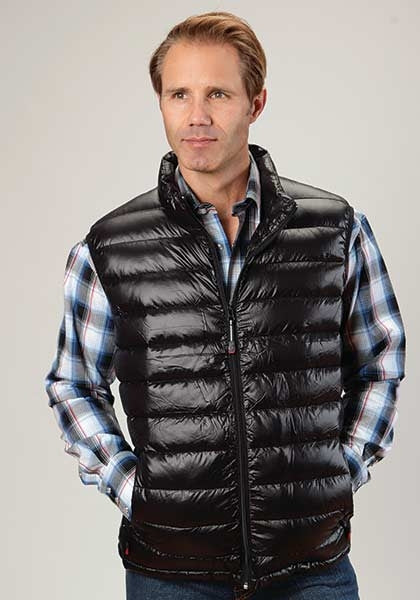 Roper Mens Lighweight Parachute Quilted Vest - Black