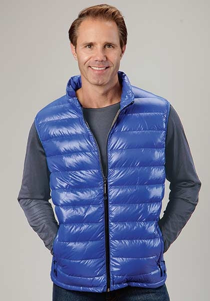 Roper Mens Lighweight Parachute Quilted Vest - Blue