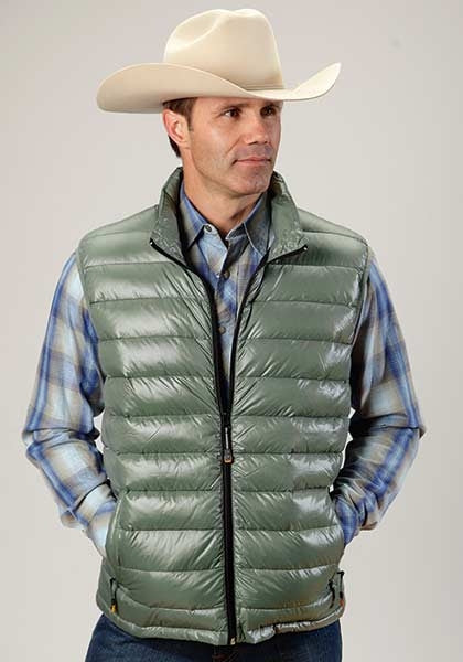 Roper Mens Lighweight Parachute Quilted Vest - Green
