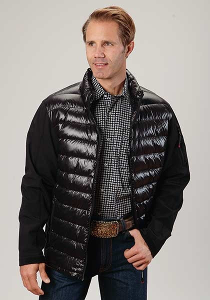 Roper Mens Parachute Down Fill Soft Sleeve Jacket - Black