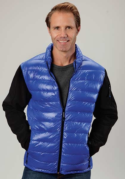 Roper Mens Parachute Down Fill Soft Sleeve Jacket - Blue
