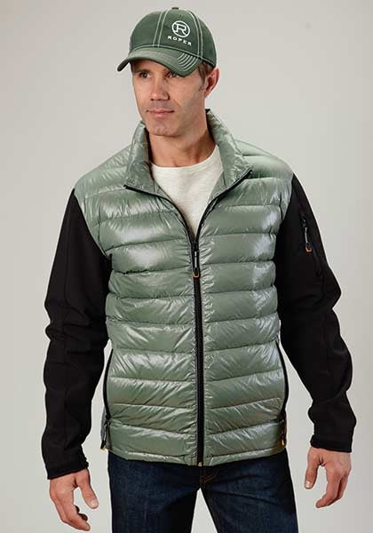 Roper Mens Parachute Down Fill Soft Sleeve Jacket - Green