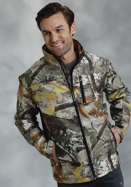 Roper Mens Printed Camo Bonded Fleece Zip Jacket