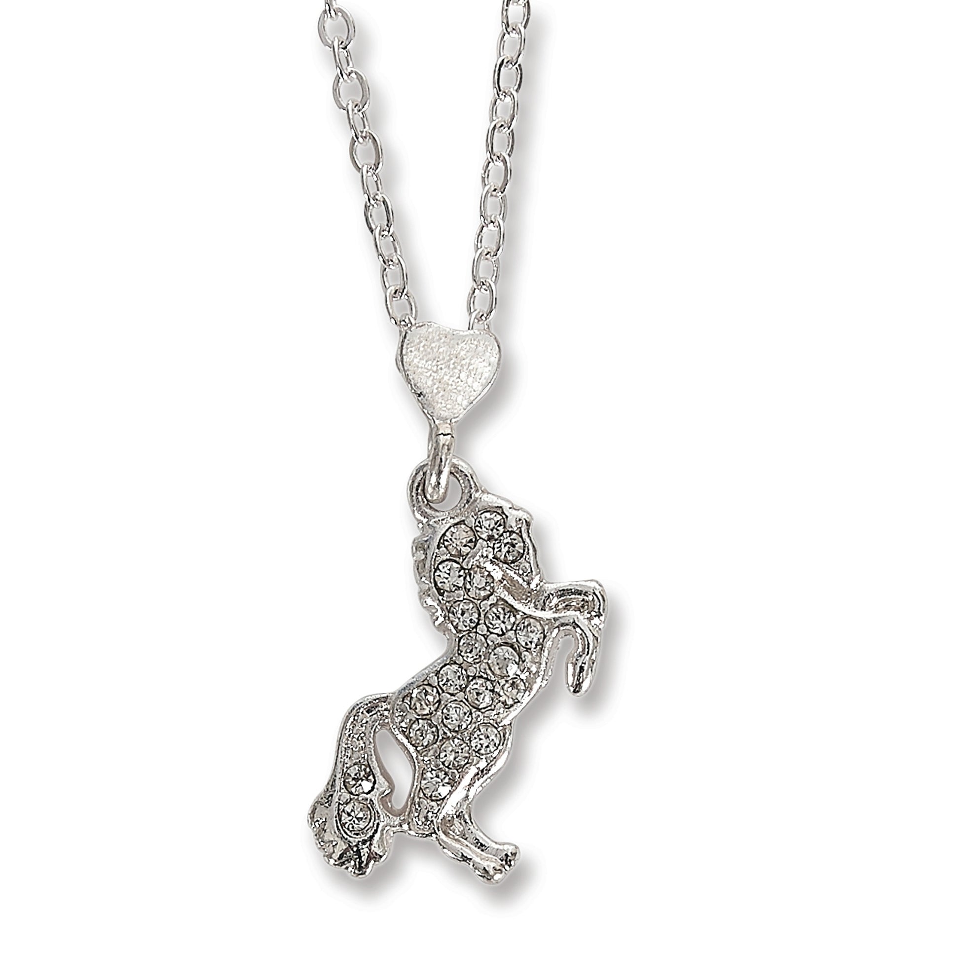 Kelley Pink Horse Box With Cz Rearing Horse Necklace