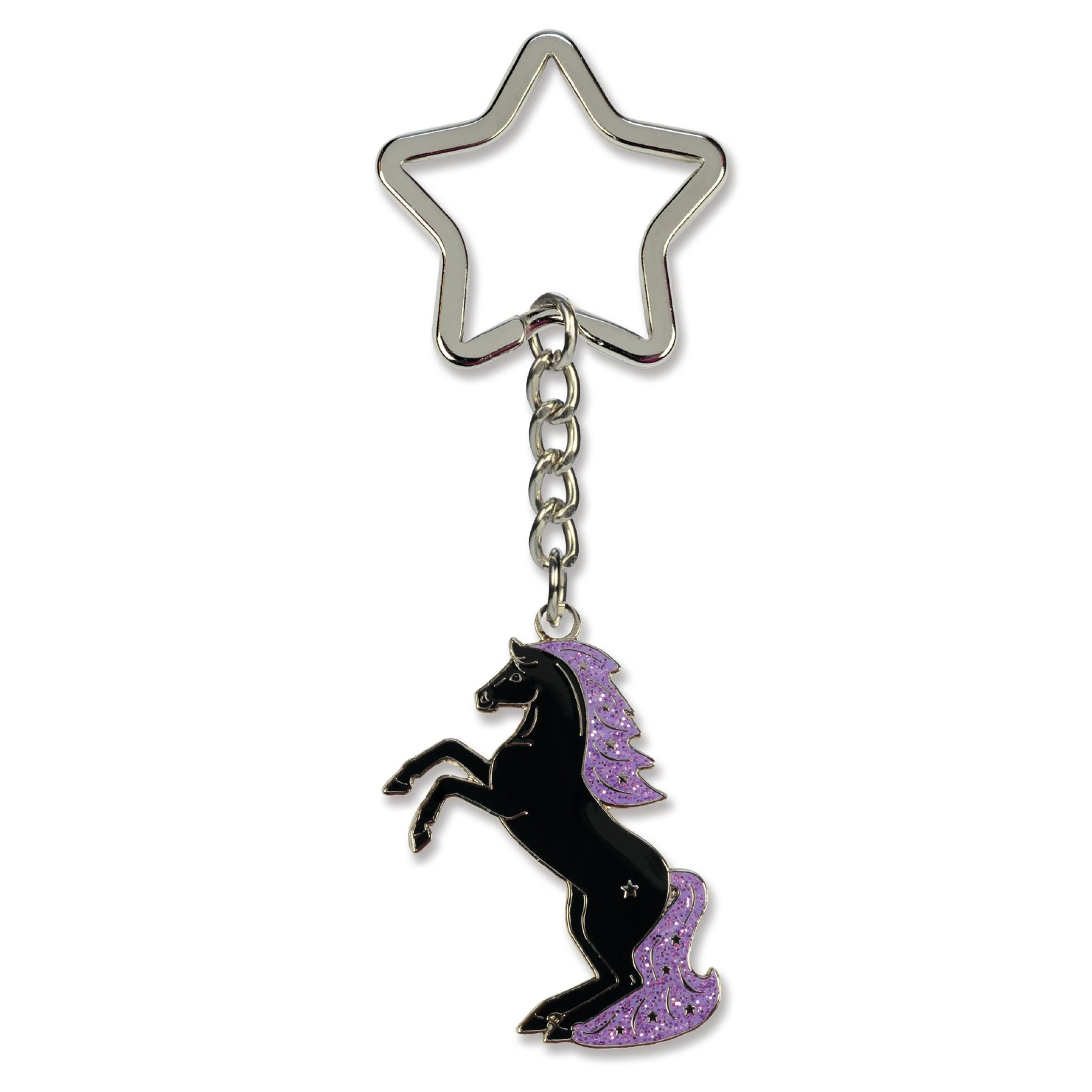 Kelley Glitter Rearing Horse Keychain