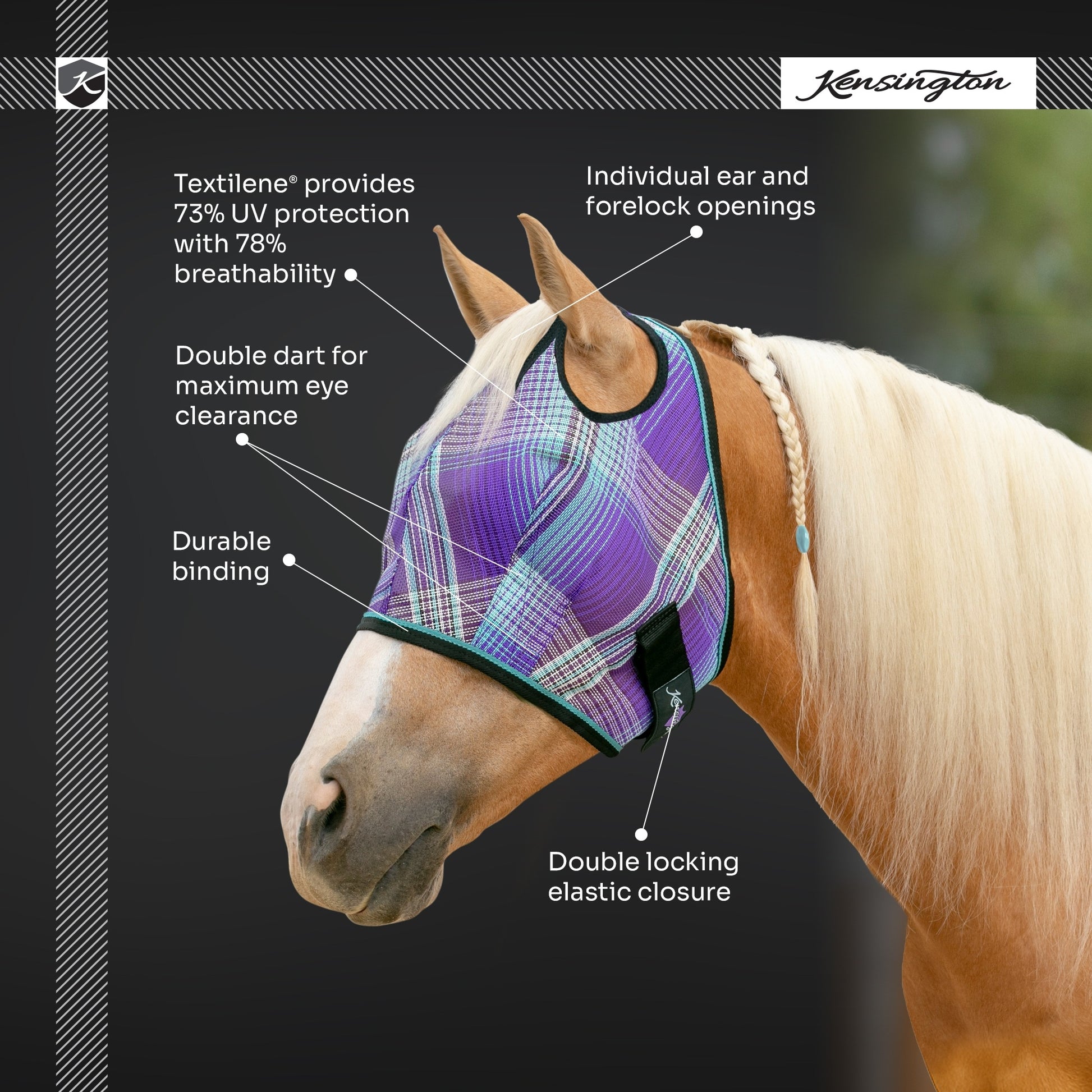 Kensington Fly Mask - Dual Ear Opening