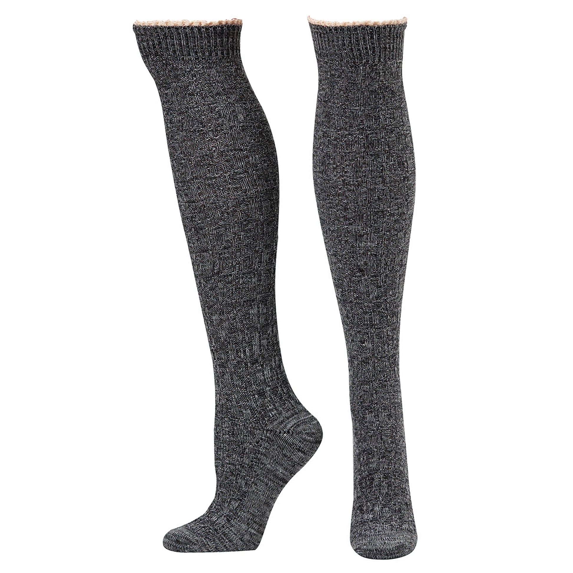 Blazin Roxx Ladies Knit Lace Trimmed Over The Calf Socks