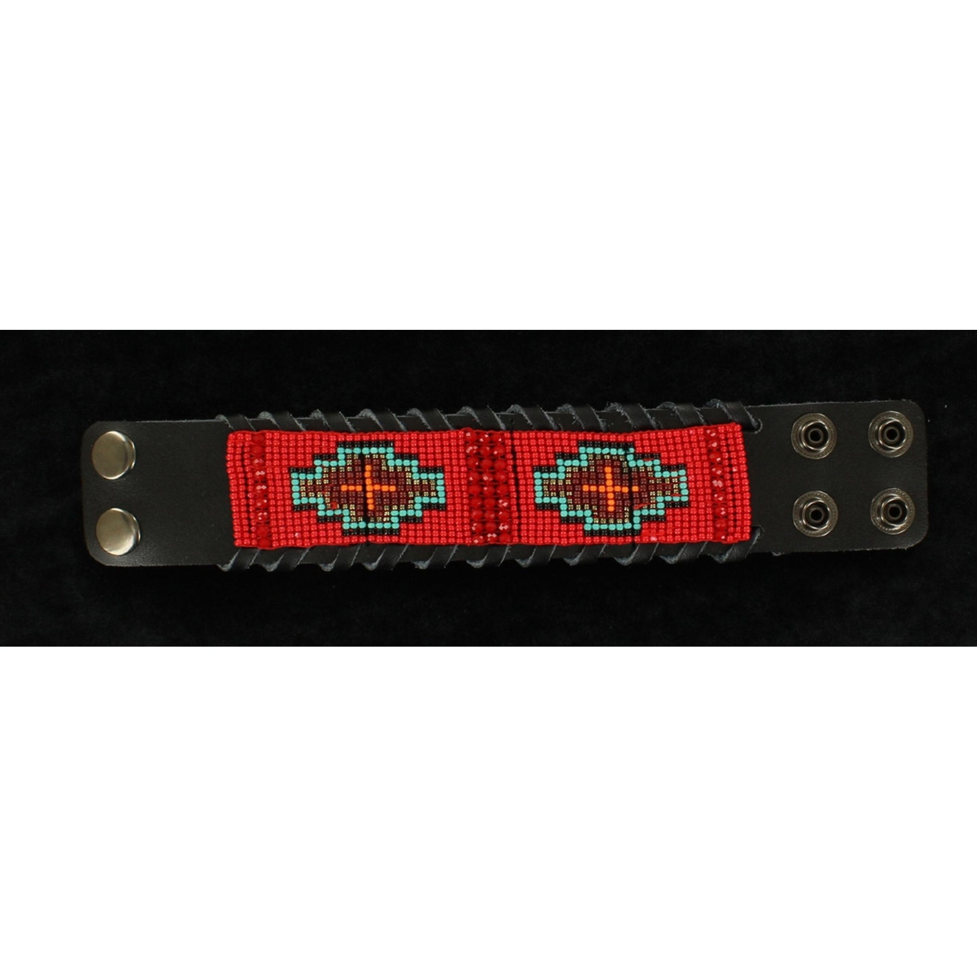 Blazin Roxx Leather Rope Edged Tribal Cuff
