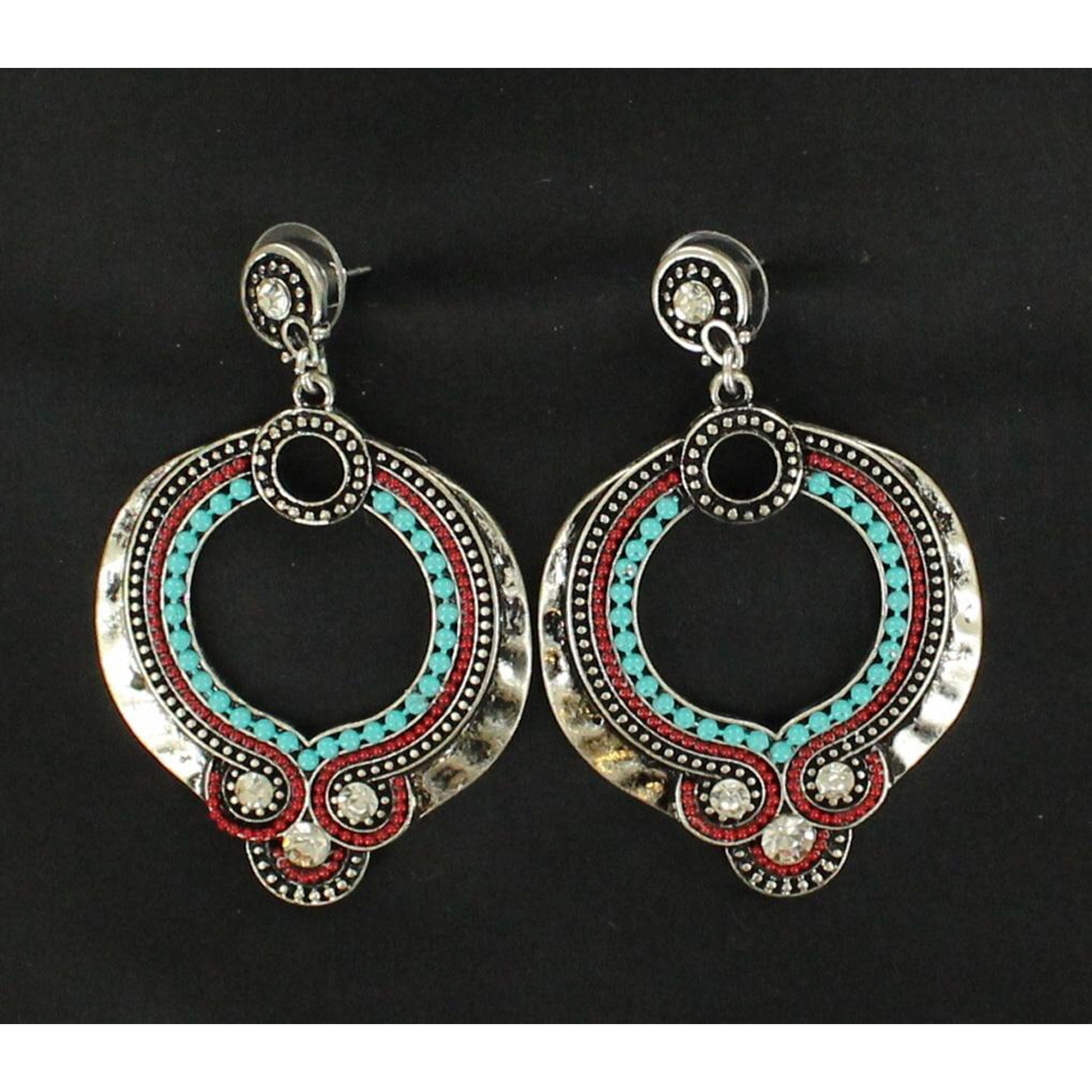 Blazin Roxx Ornate Post Drop Crystal Earrings