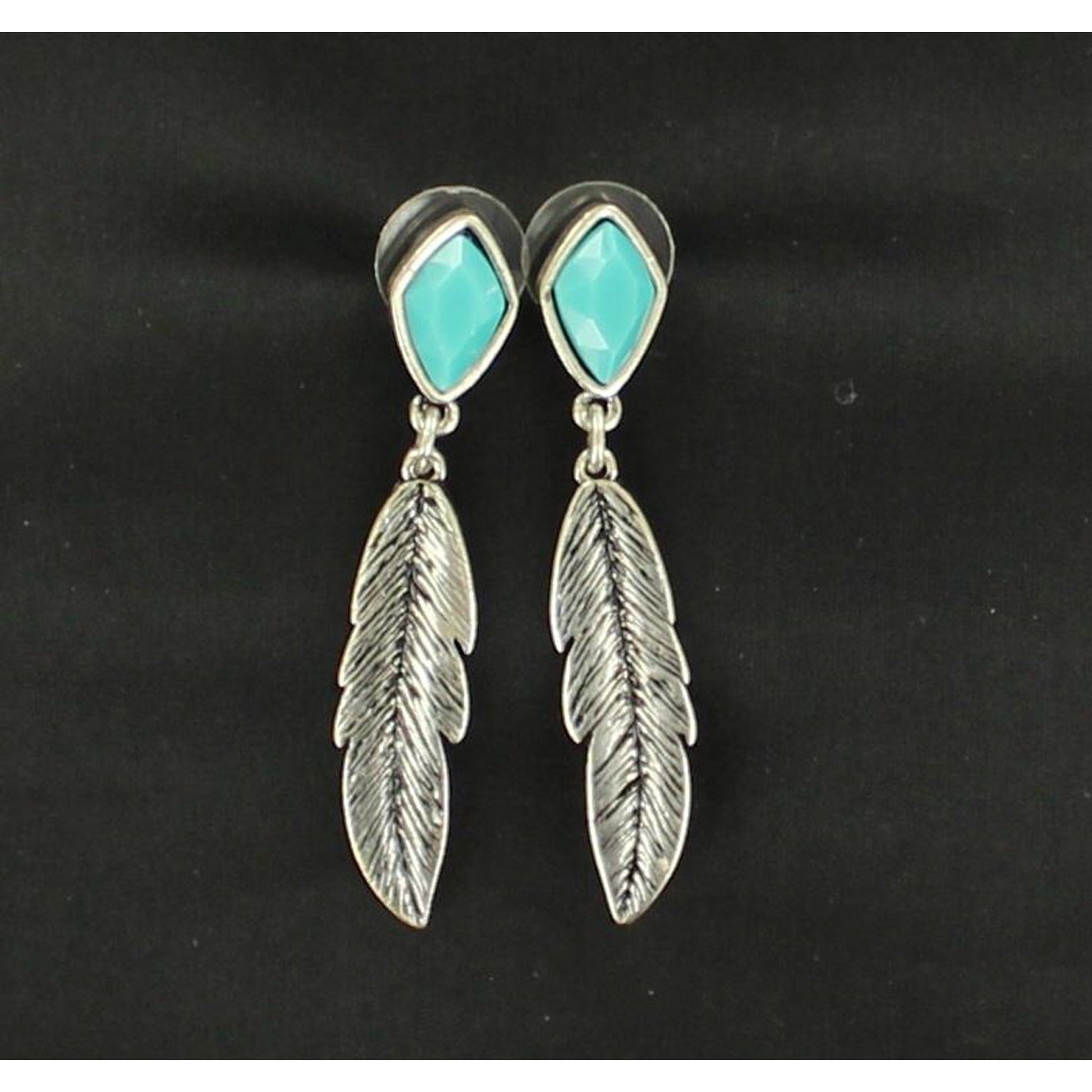 Blazin Roxx Single Feather Drop Post Earrings