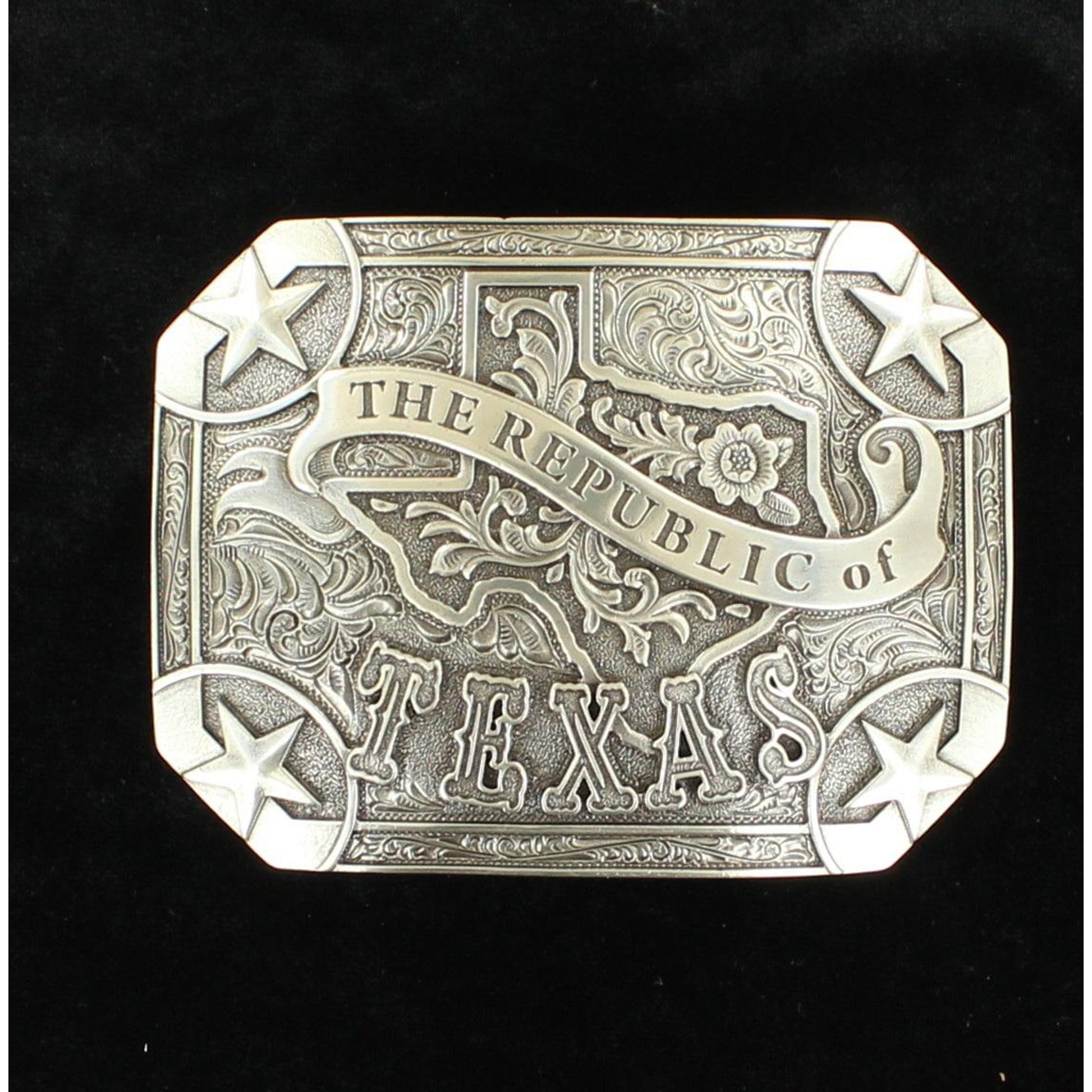 Nocona Mens Rectangle Smith Edge Republic Of Texas Buckle