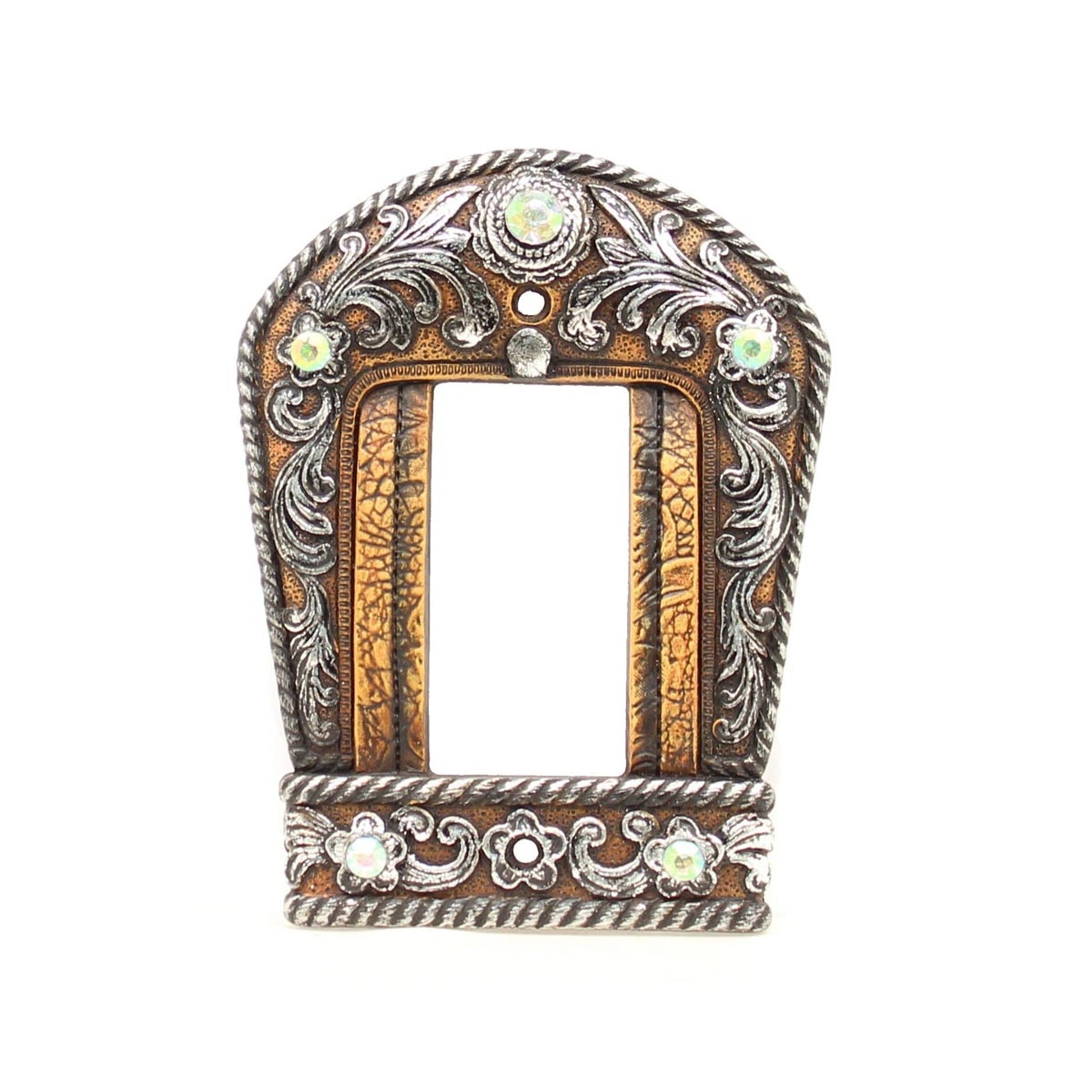 Western Moments Engraved Buckle Wide Single Switch Plate