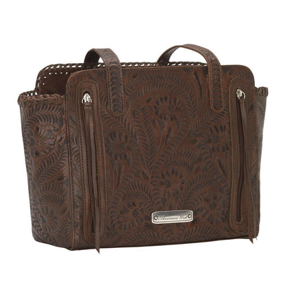 American West Annies Secret Zip Top Tote With Secret Compartment