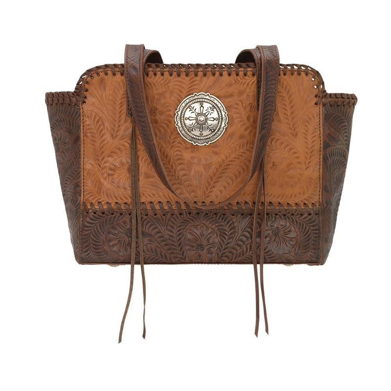 American West Annies Secret Zip Top Tote With Secret Compartment