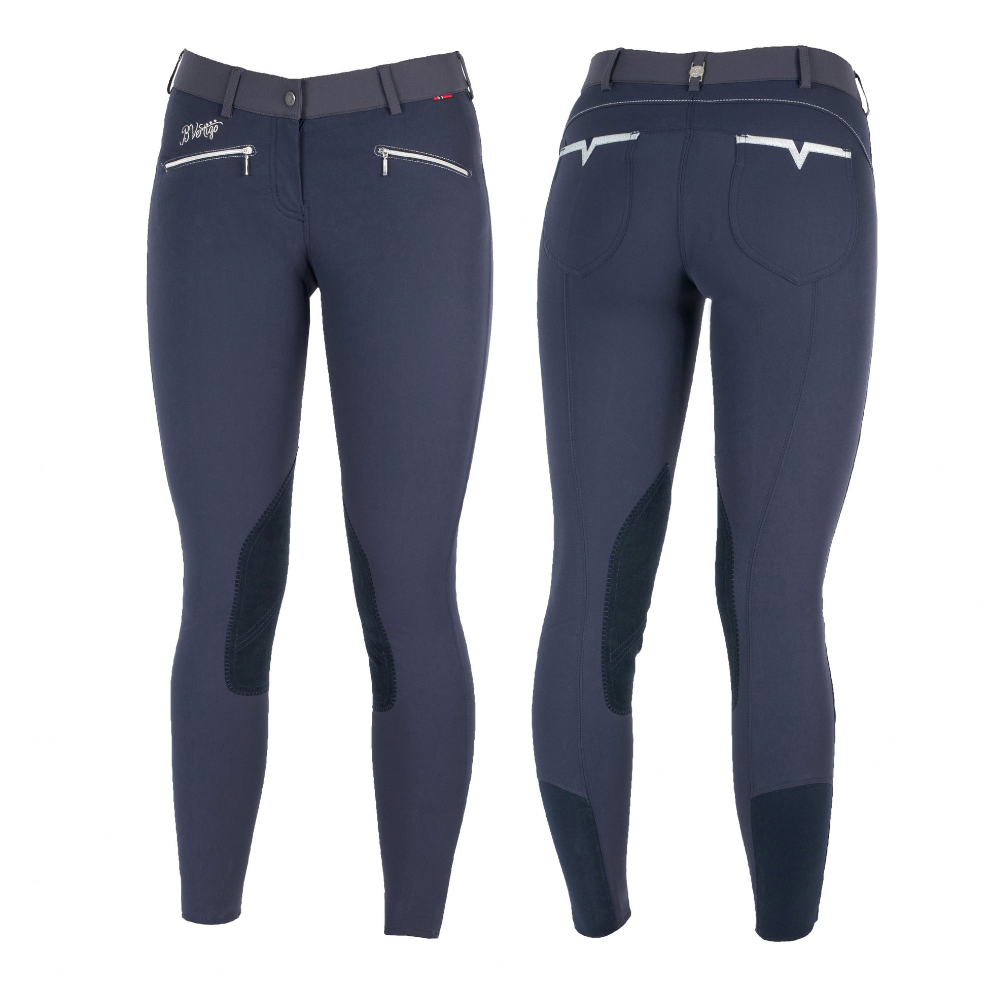 B Vertigo Ladies Claire Leather Knee Patch Breeches