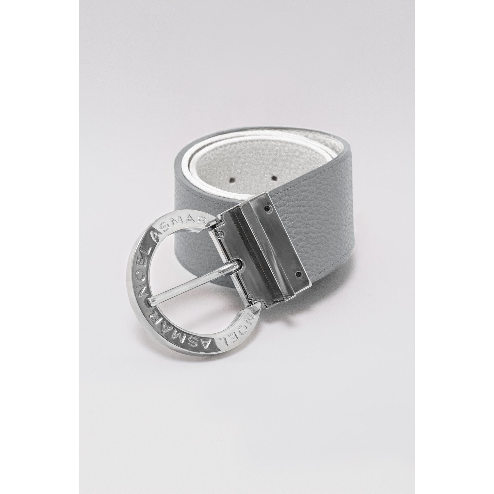 NOEL ASMAR Ladies Signature Leather Belt with Chrome Accents
