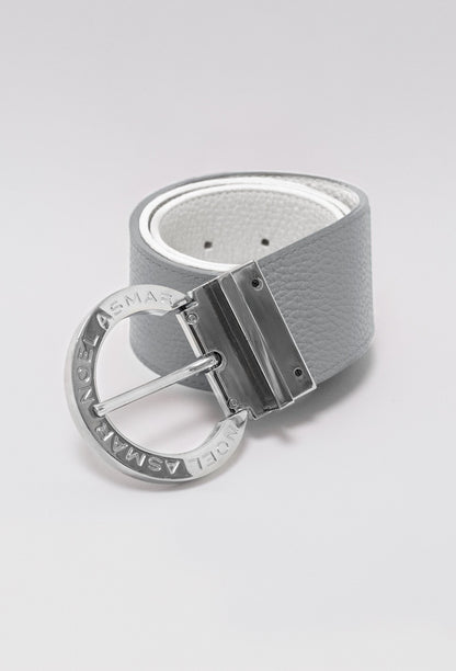 NOEL ASMAR Ladies Signature Leather Belt with Chrome Accents