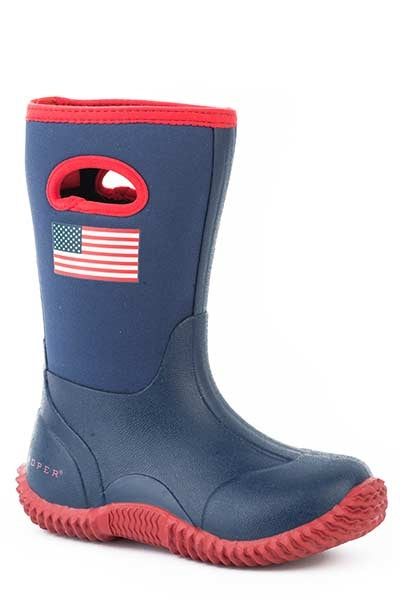 Roper Kids Barnyard Patriot Western Rubber Barn Boot