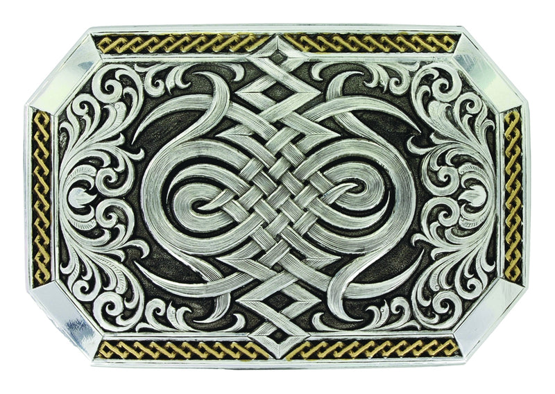 Montana Silversmiths Antiqued Two Tone Western Celtic Knot Buckle
