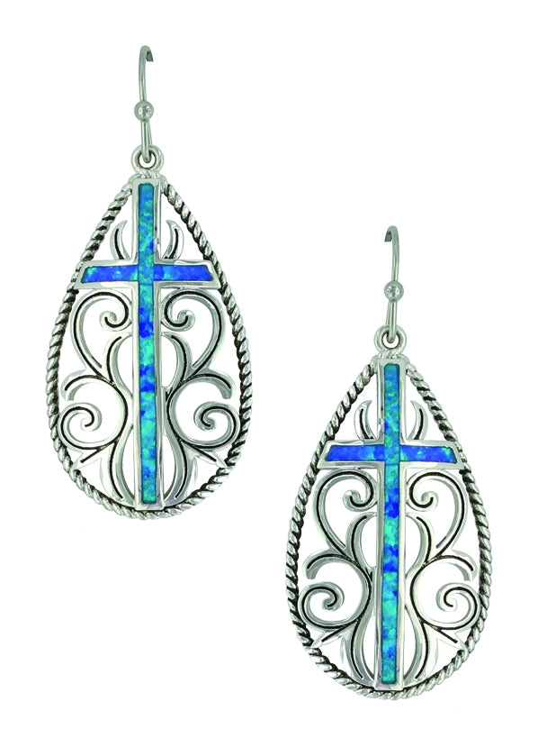 Montana Silver Filigree Water Lights Cross Earrings