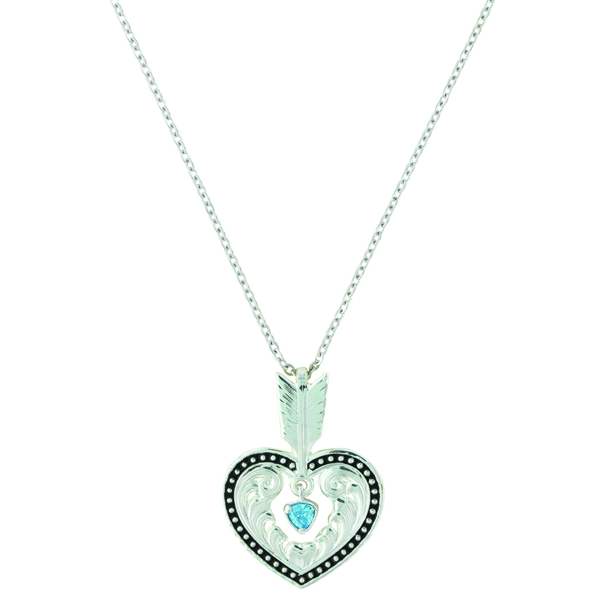 Montana Silver Shot in the Heart with a Big Sky Arrow Necklace