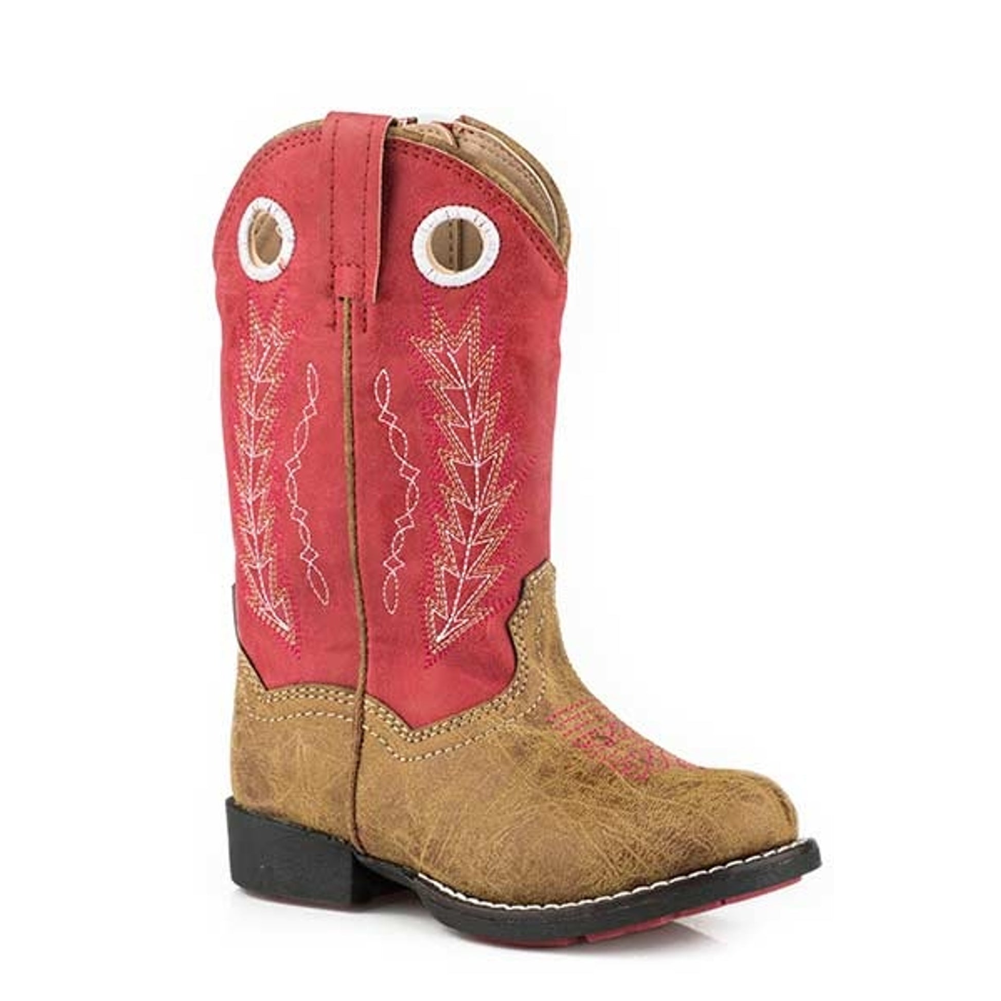 Roper Toddler Hole In The Wall Classic Western with Faux Leather - Pink