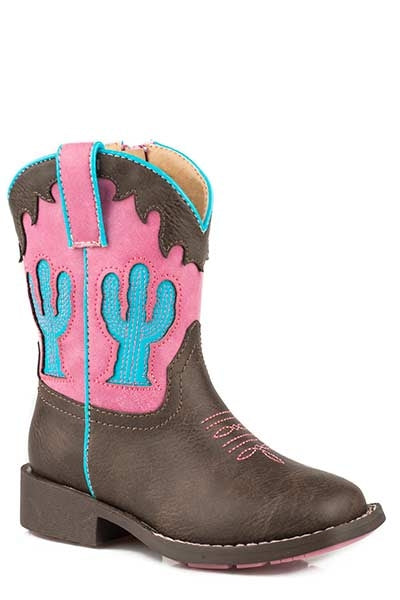 Roper Toddler Cactus Square Toe Fashion Faux Leather
