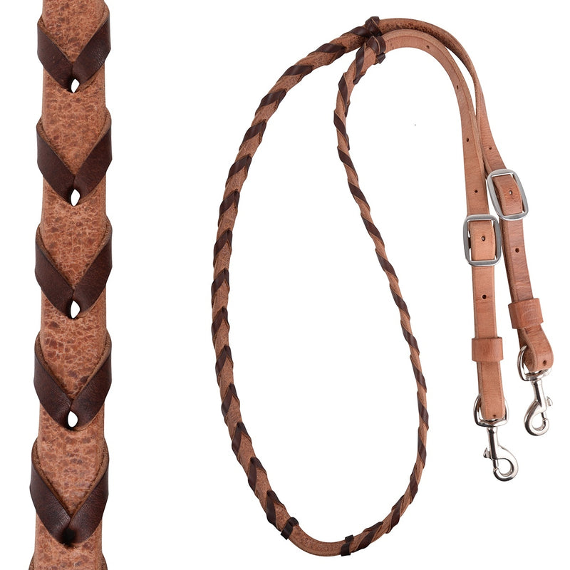 Martin Saddlery Latigo Barrel Reins with Colored Laces
