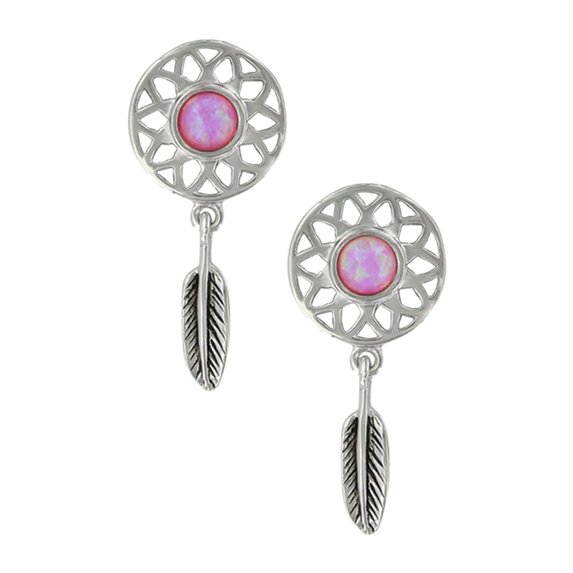 Montana Silversmiths Pink Opal Dreamcatcher Earrings